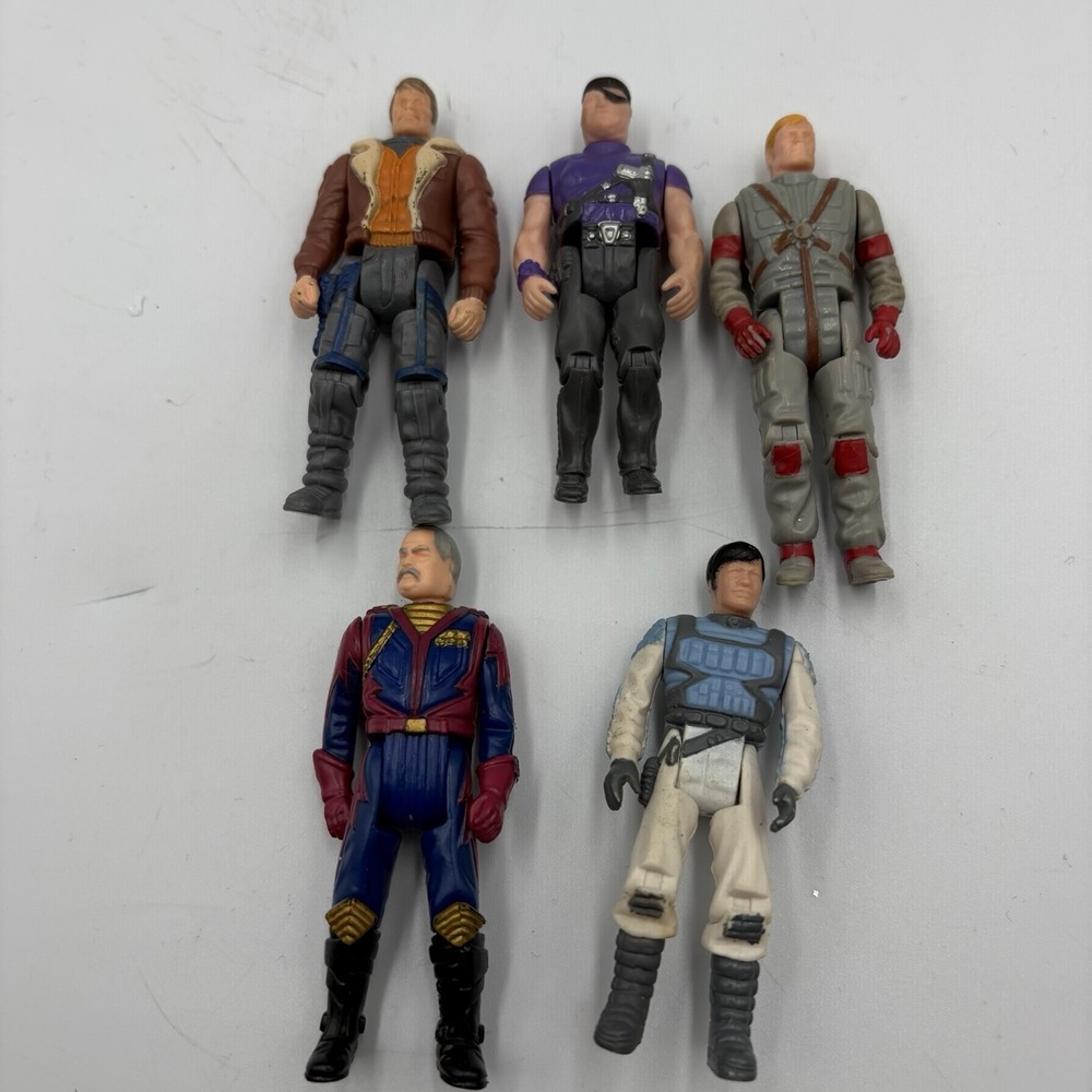 Vintage 1985 MASK Action Figure Lot (5) Miles Mayhem‎ Cliff Dagger Bruce Sato